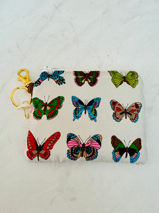 Vintage Gucci butterfly scarf reimagined into a key/card holder