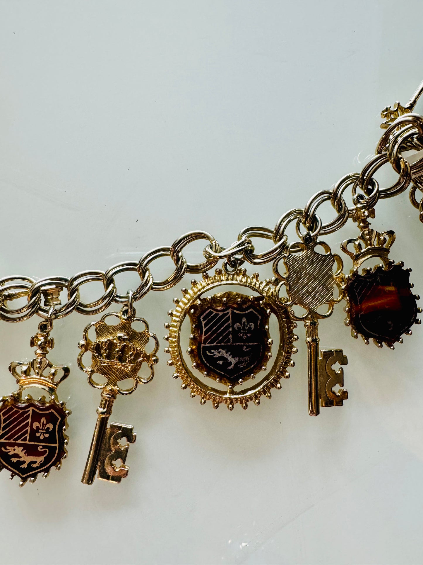 1960s key charm bracelet