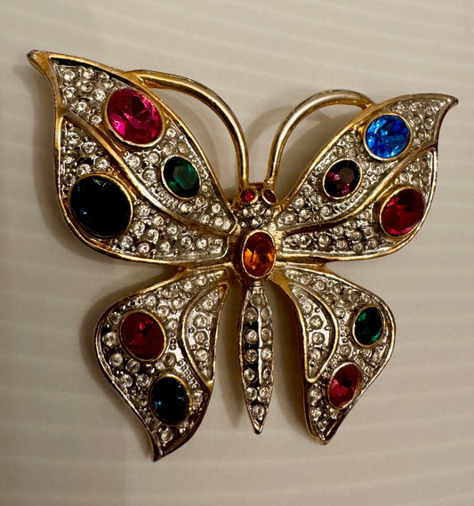 Vintage rhinestone butterfly brooch