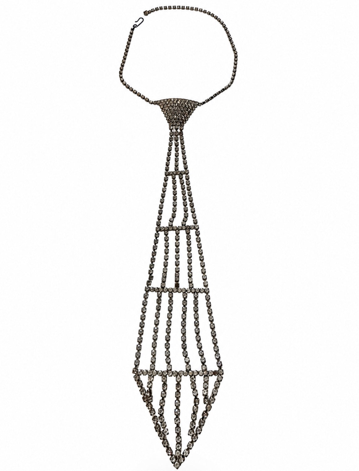 1930s rhinestone tie necklace