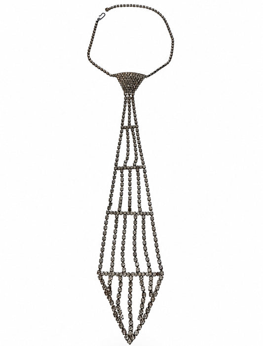 1930s rhinestone tie necklace