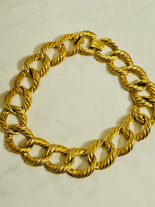 1980s gold tone link chain necklace