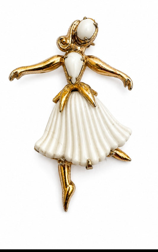 1960s signed TRIFARI Dancer brooch