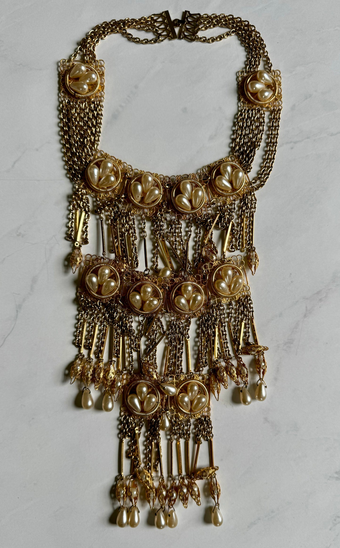 Wow Factor Statement Gold Tone bib necklace