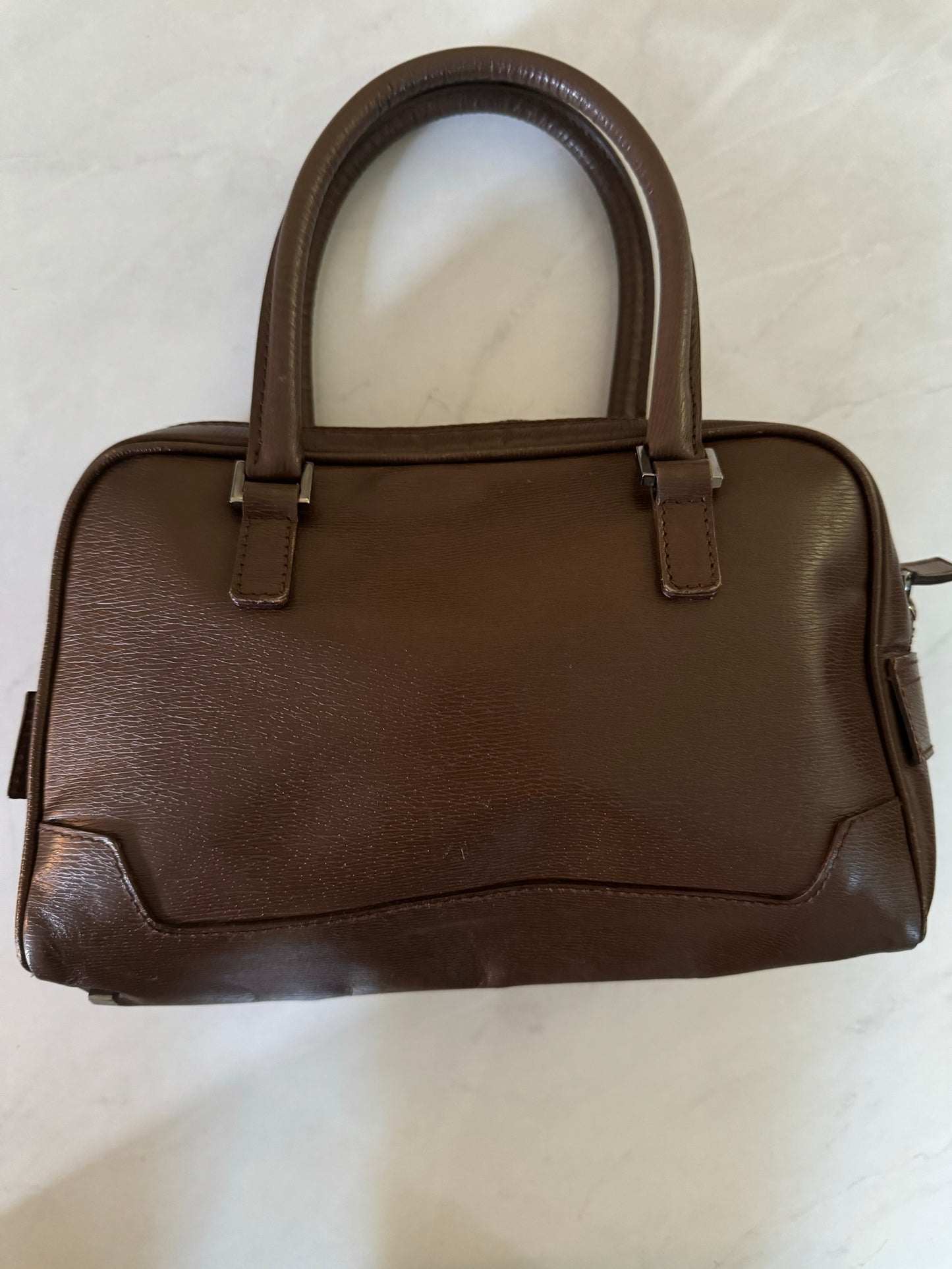 Vintage 80s GUCCI Brown leather Boston Bag