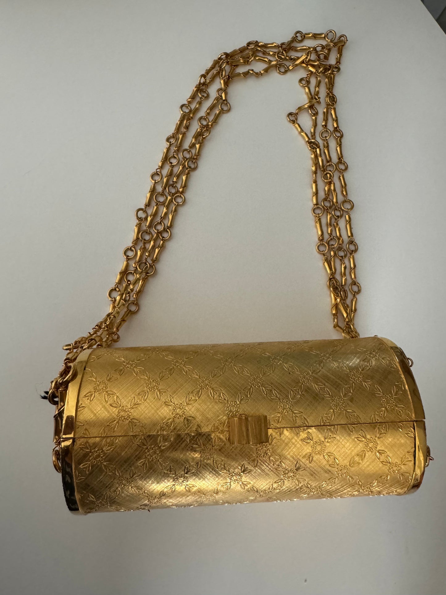 1980s multi chain gold hard top stunning handbag