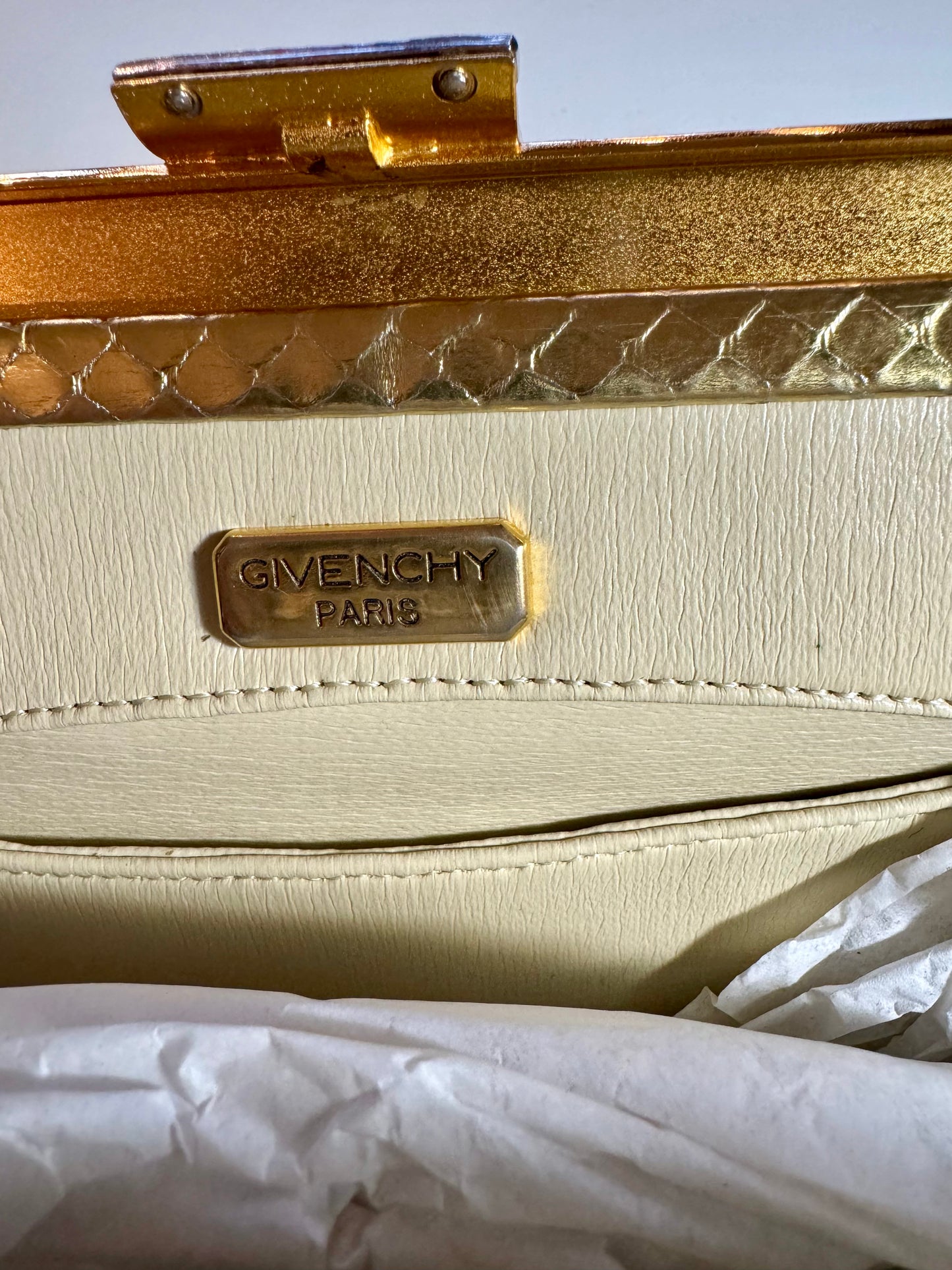 1960s Vintage Givenchy gold bag with jewel hardware