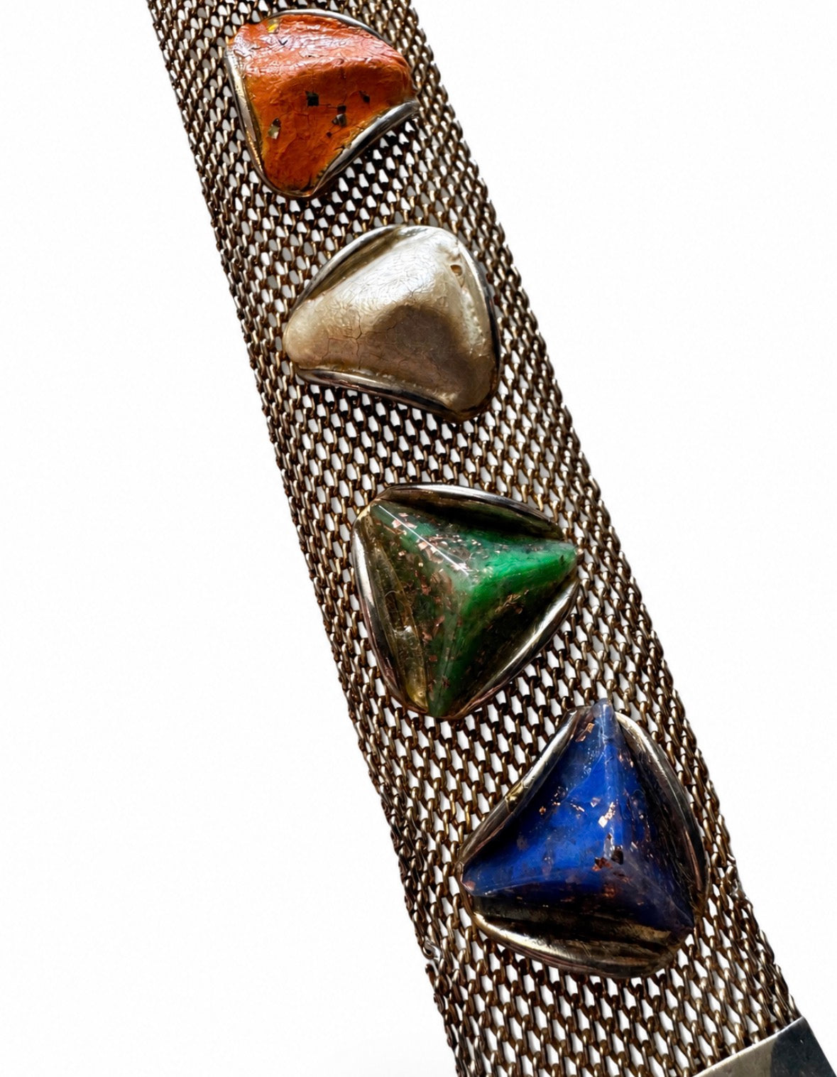 1960s mesh lucite cabochon bracelet