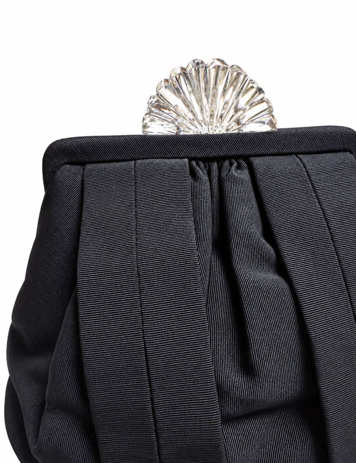 1950s satin evening bag with lucite top by Josef.
