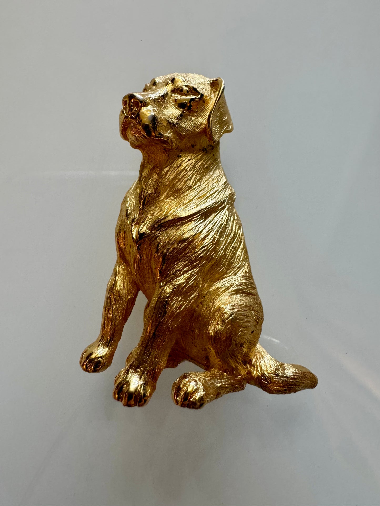 Vintage Trifari gold tone  doggie brooch