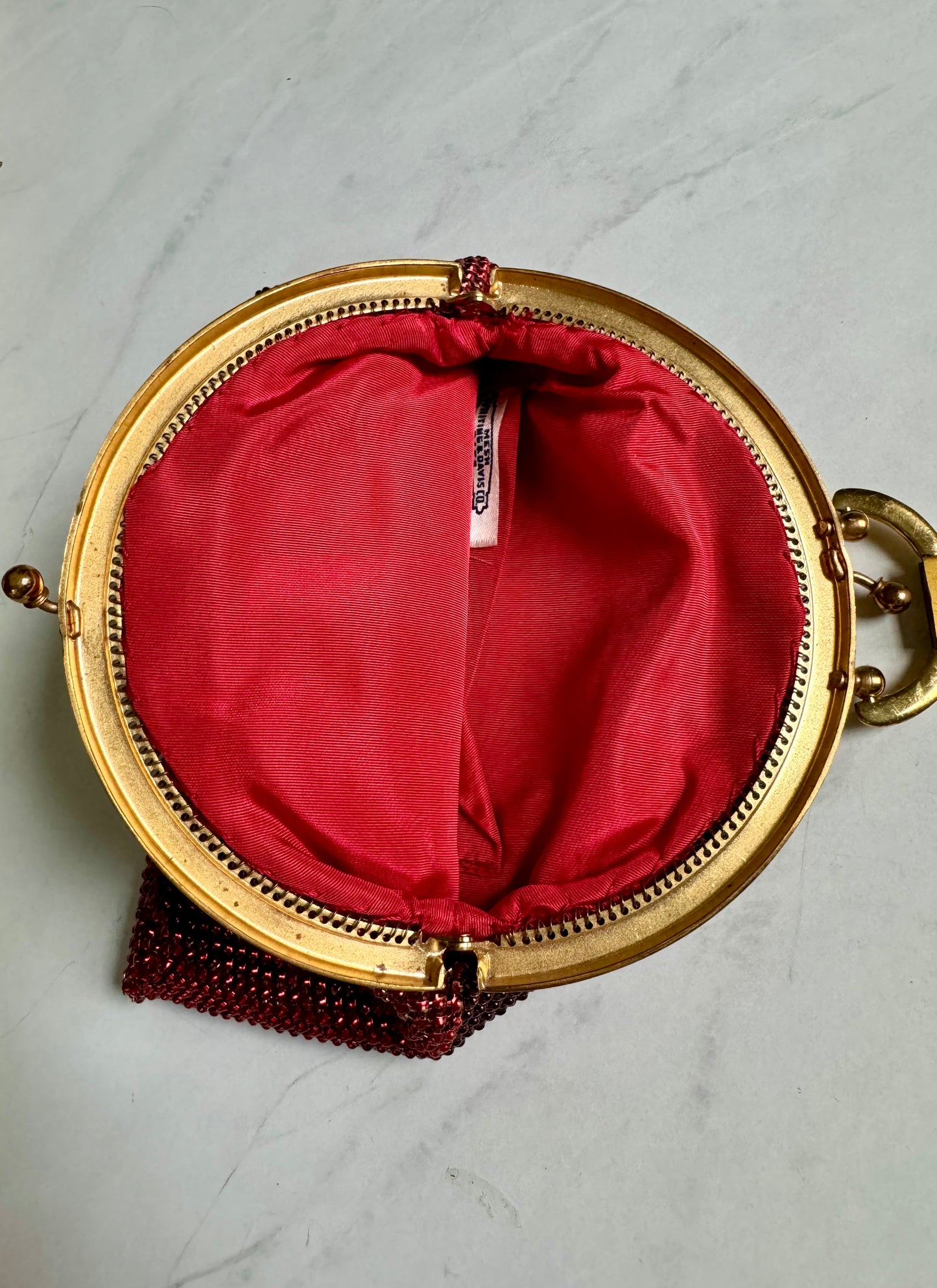 RARE never worn red Whiting and Davis wristlet