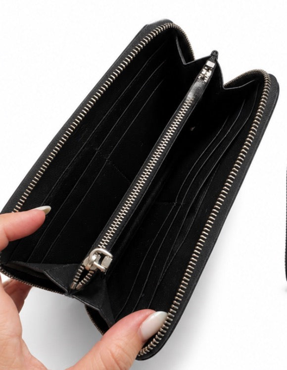 Grey and black camo Prada wallet with zip