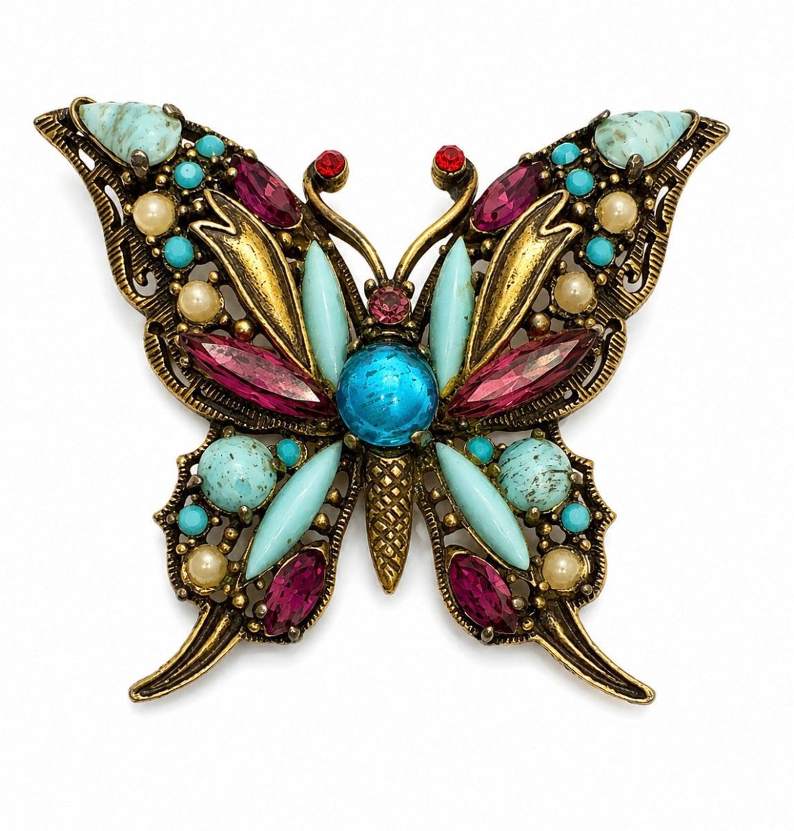 Signed Hollycraft Butterfly Brooch, c. 1950s
