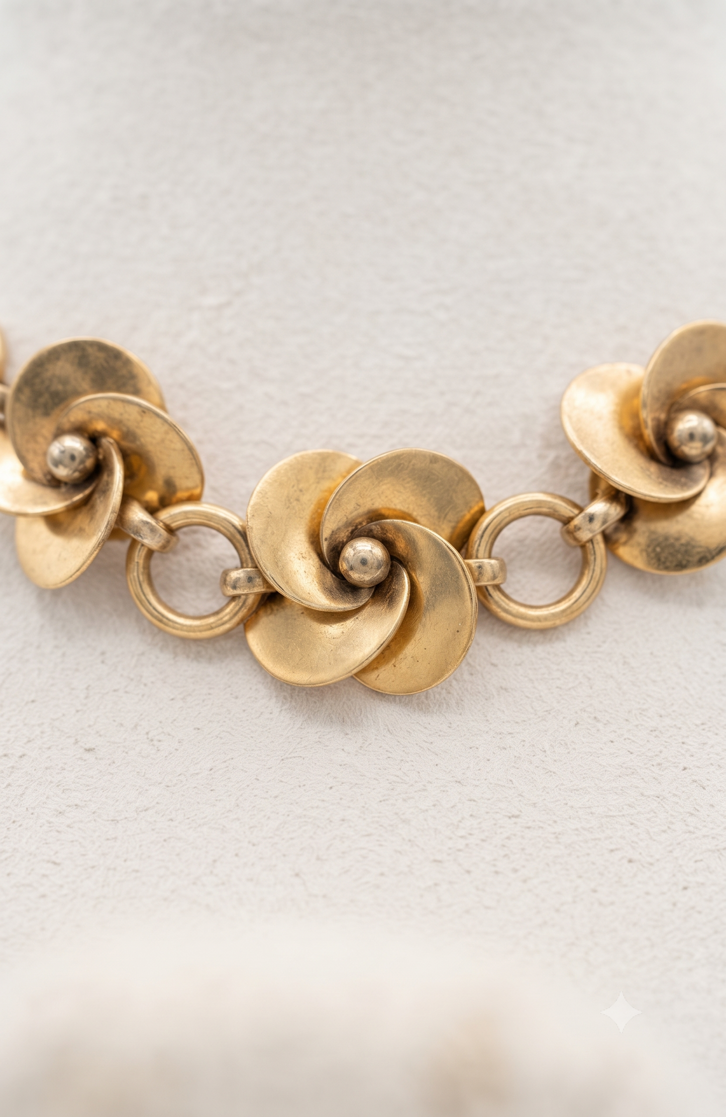 1940s VINTAGE HATTIE CARGENIE GOLD PLATED CHOKER, SIGNED HC