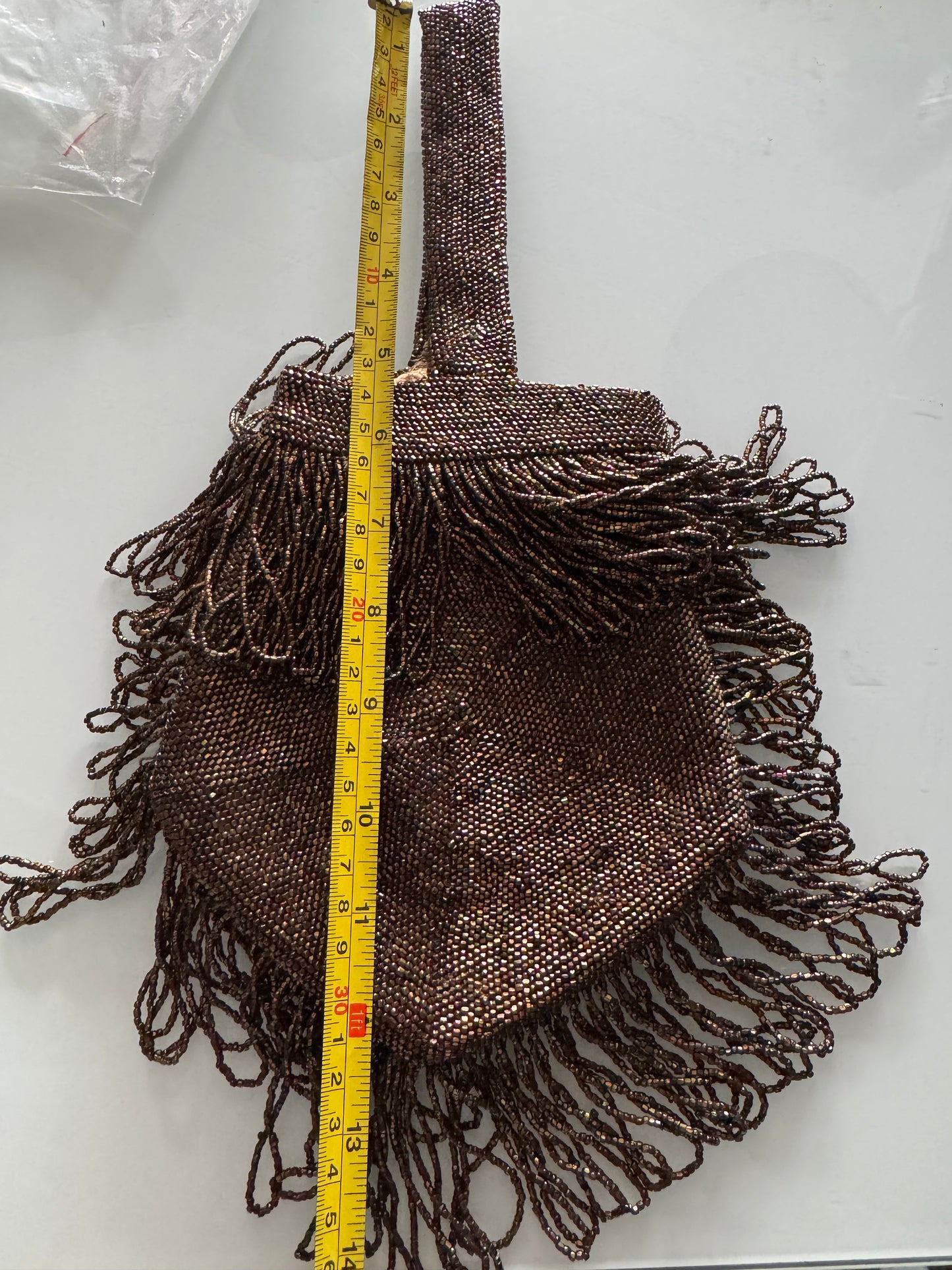1930s bronze beaded bracelet handbag. Found in Paris.