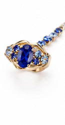 Gorgeous 1980s signed Bijoux blue glass rhinestone bracelet