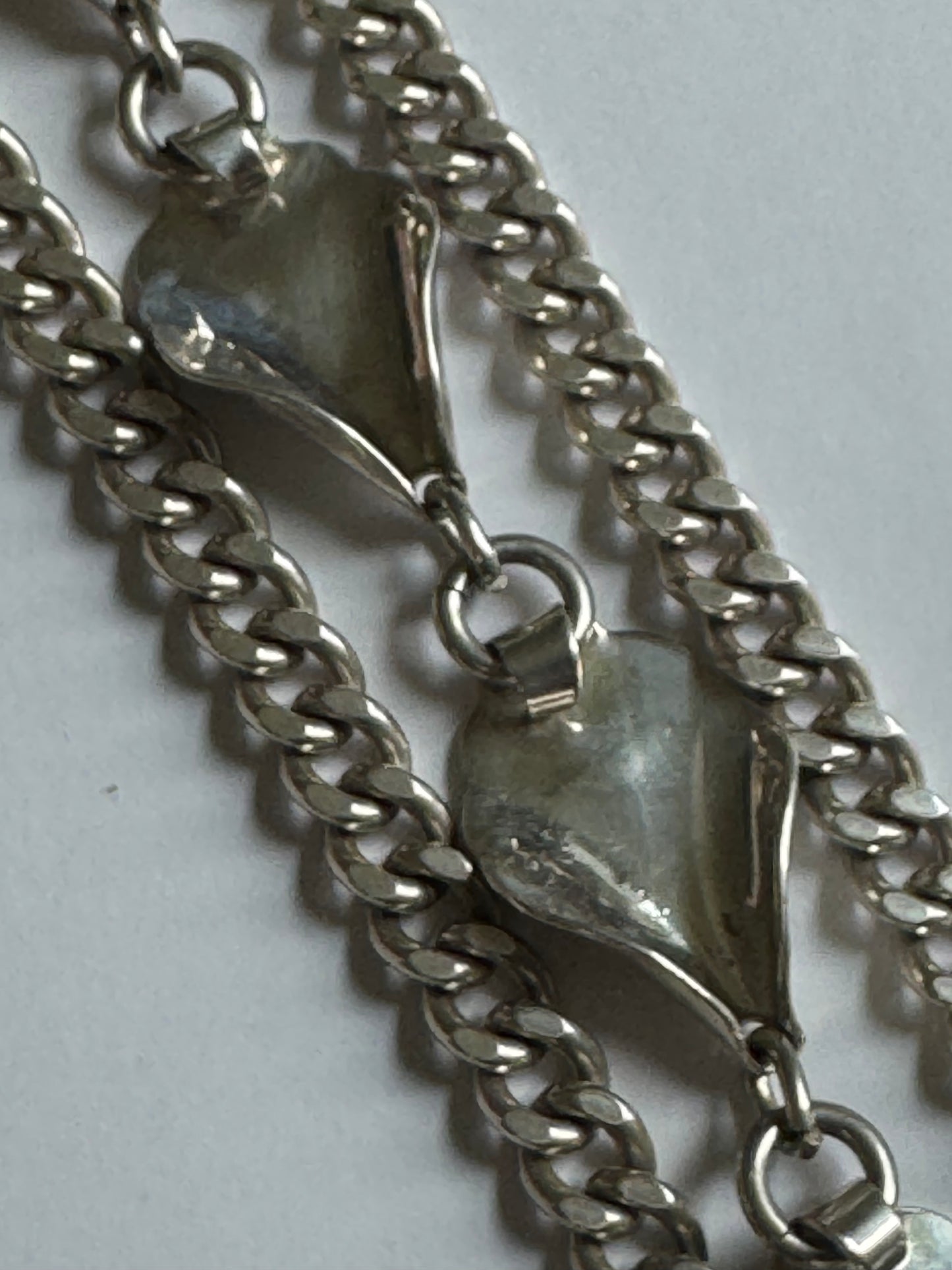1940s signed NAPIER sterling silver three chain bracelet.