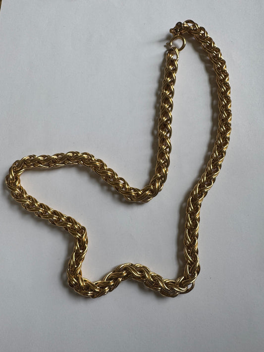 1980s gold tone, heavyweight braided signed NAPIER necklace