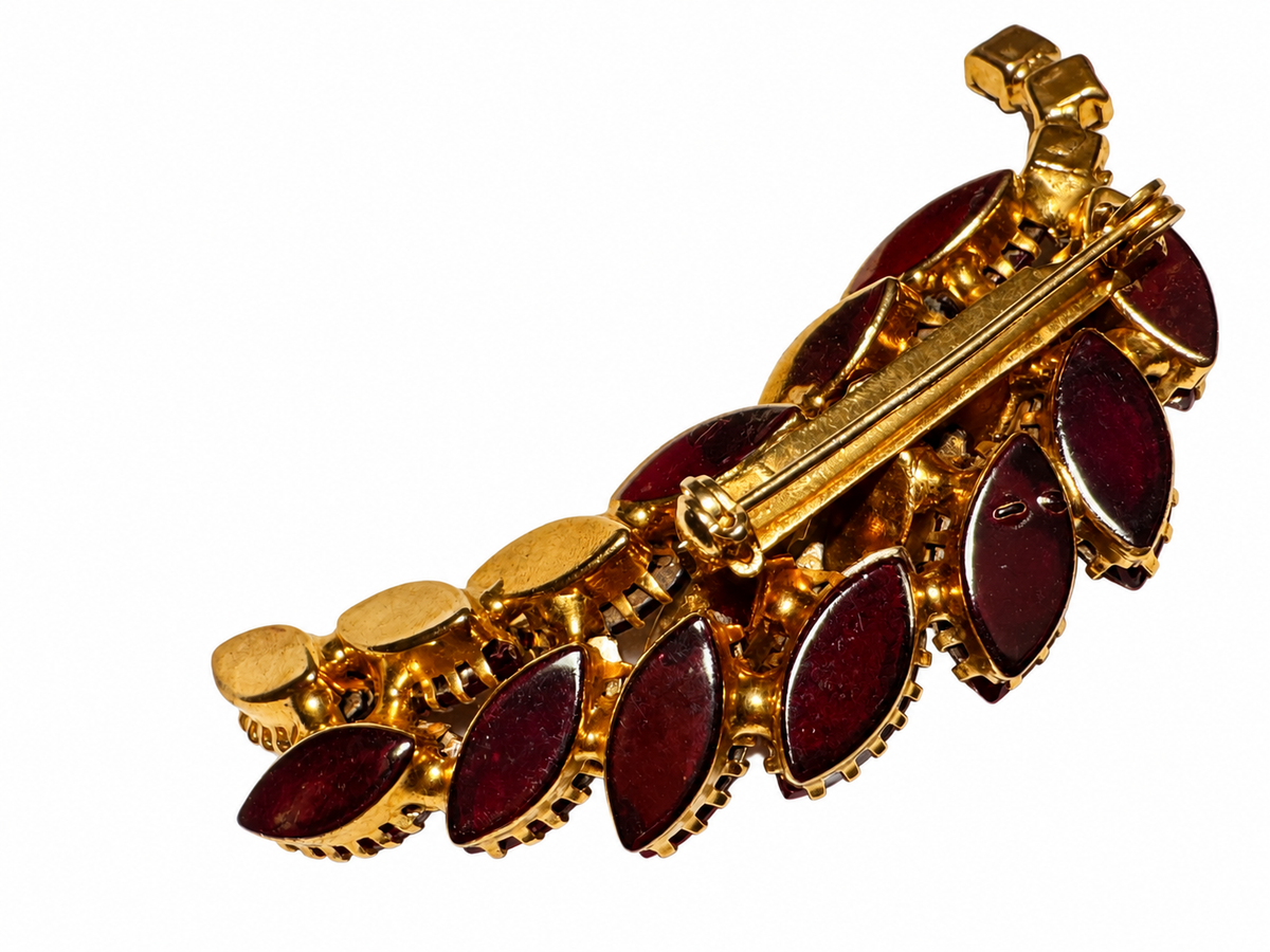 Judy Lee red leaf brooch