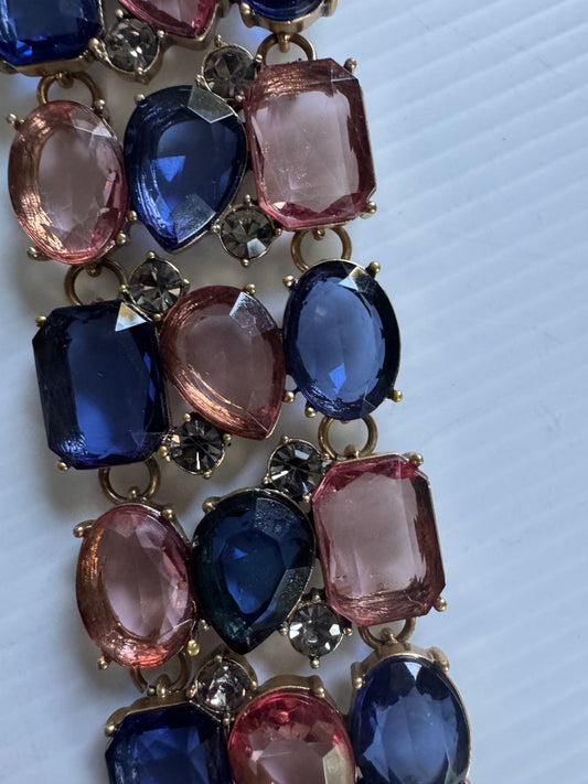 Vintage RJ Graziano resin stone bracelet in pink and blue