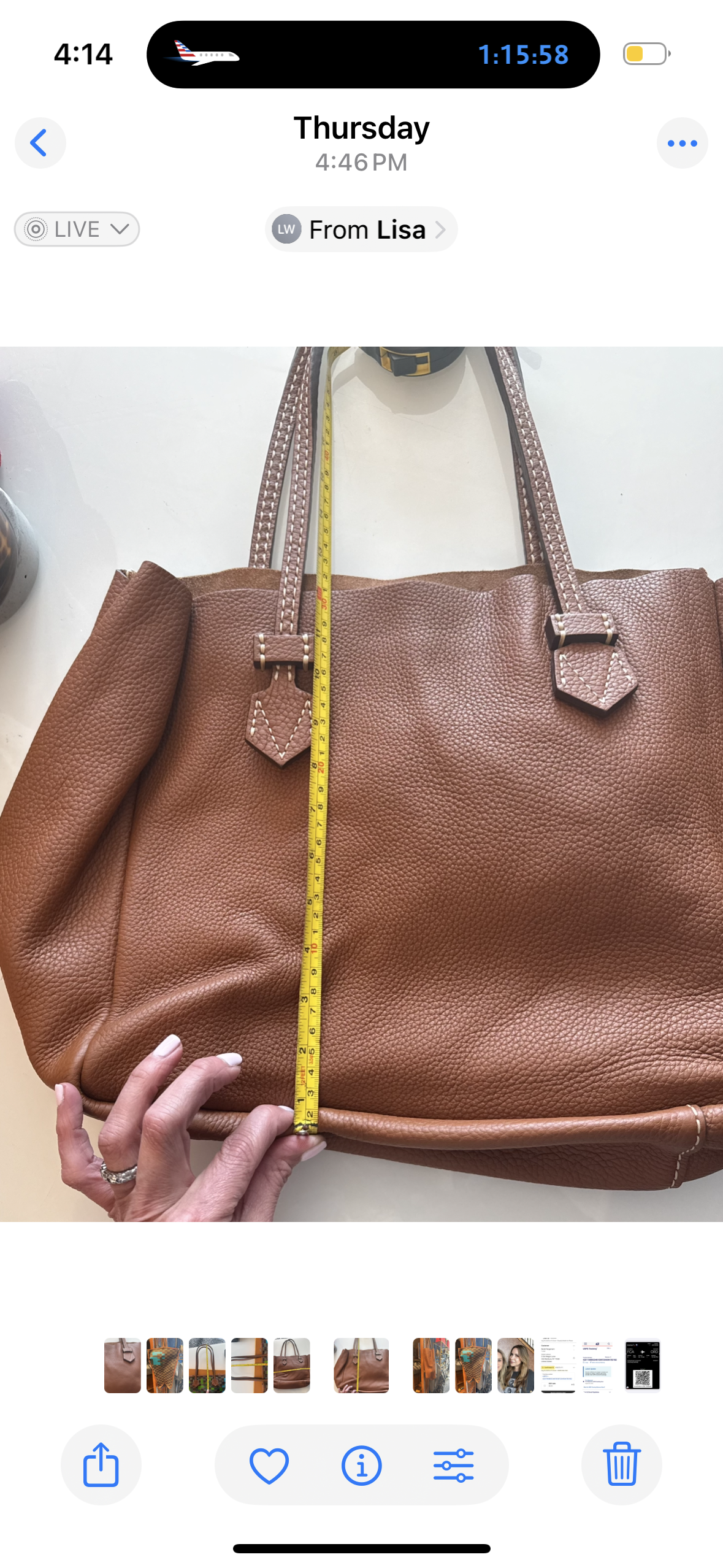 MOREAU Paris brown leather tote with dust bag