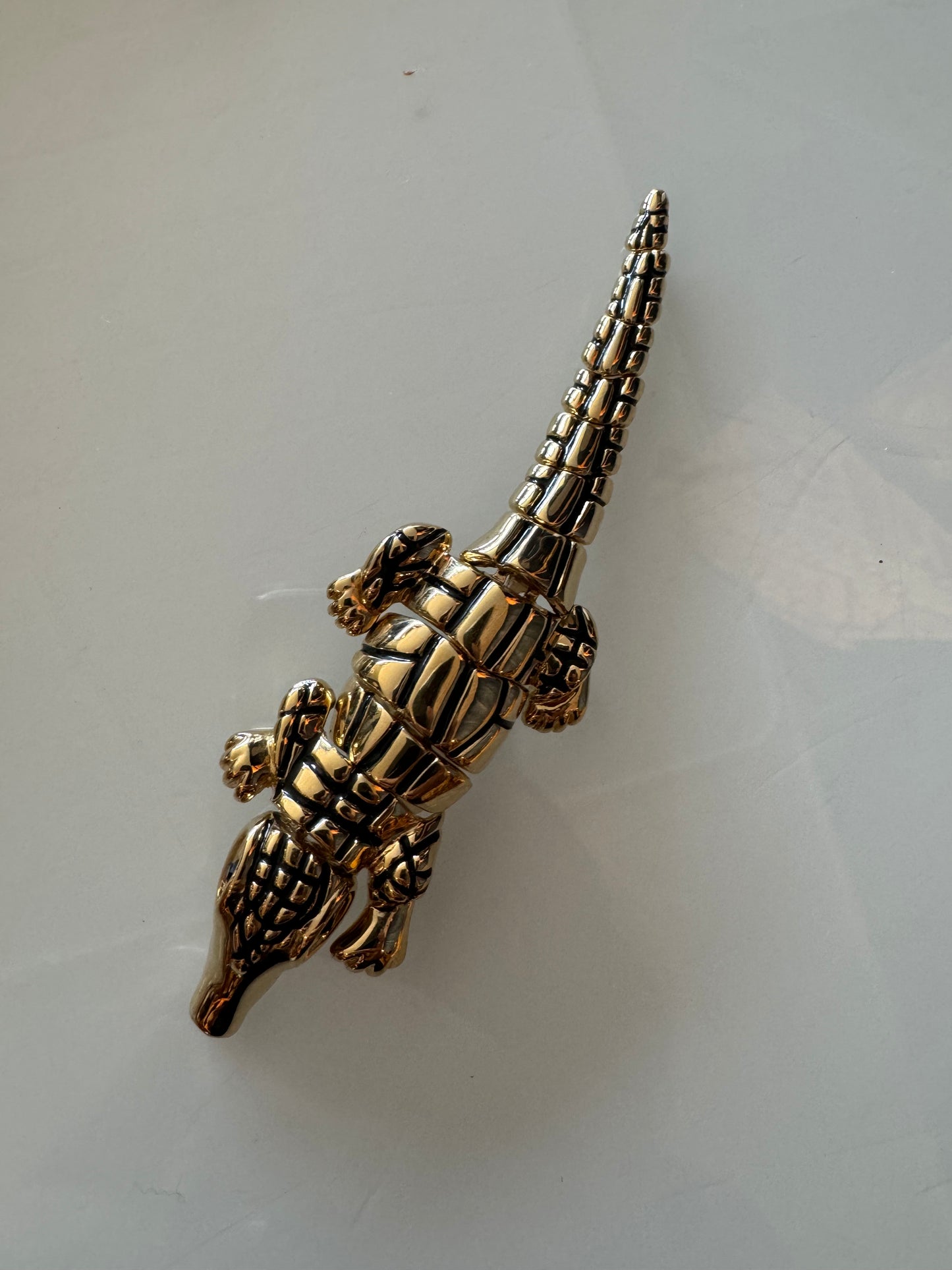 1980s St. John alligator shoulder brooch