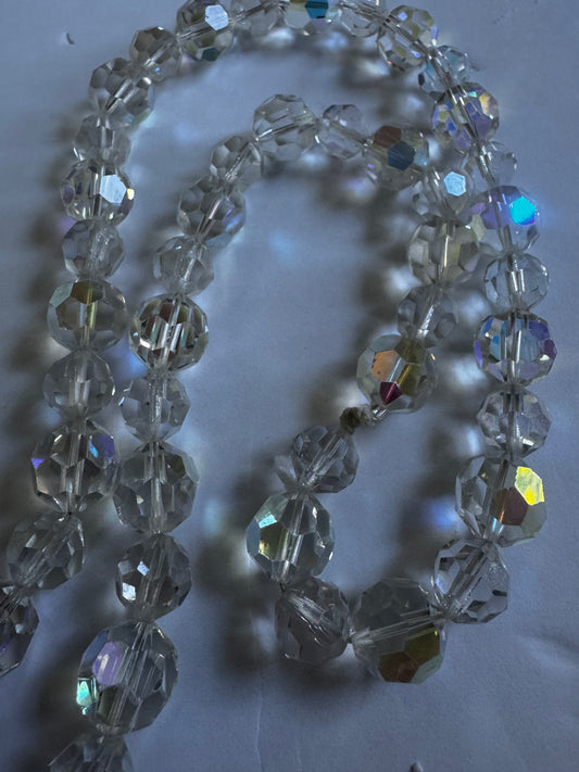 Stunning heavy crystal bead vintage necklace