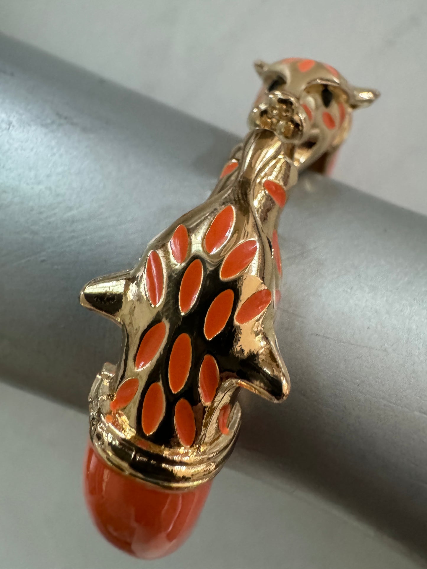 1980s organge clamper leopard bracelet