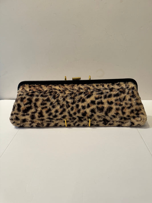1960s leopard extra long clutch