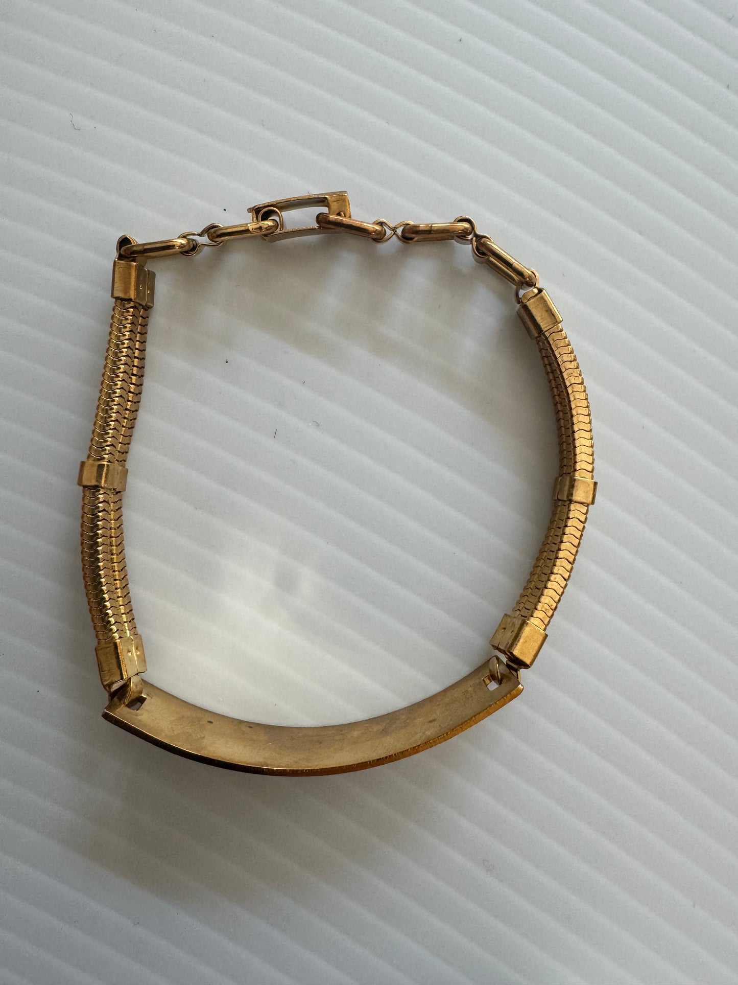 Vintage 1940s/50s gold tone ID bracelet stamped Made in Hong Kong