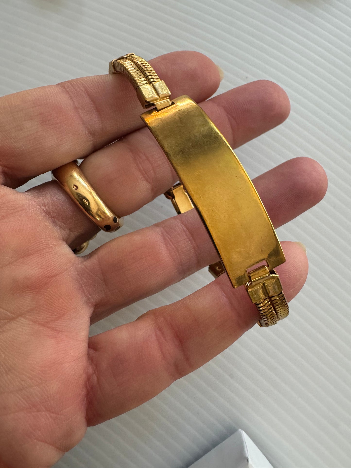 Vintage 1940s/50s gold tone ID bracelet stamped Made in Hong Kong