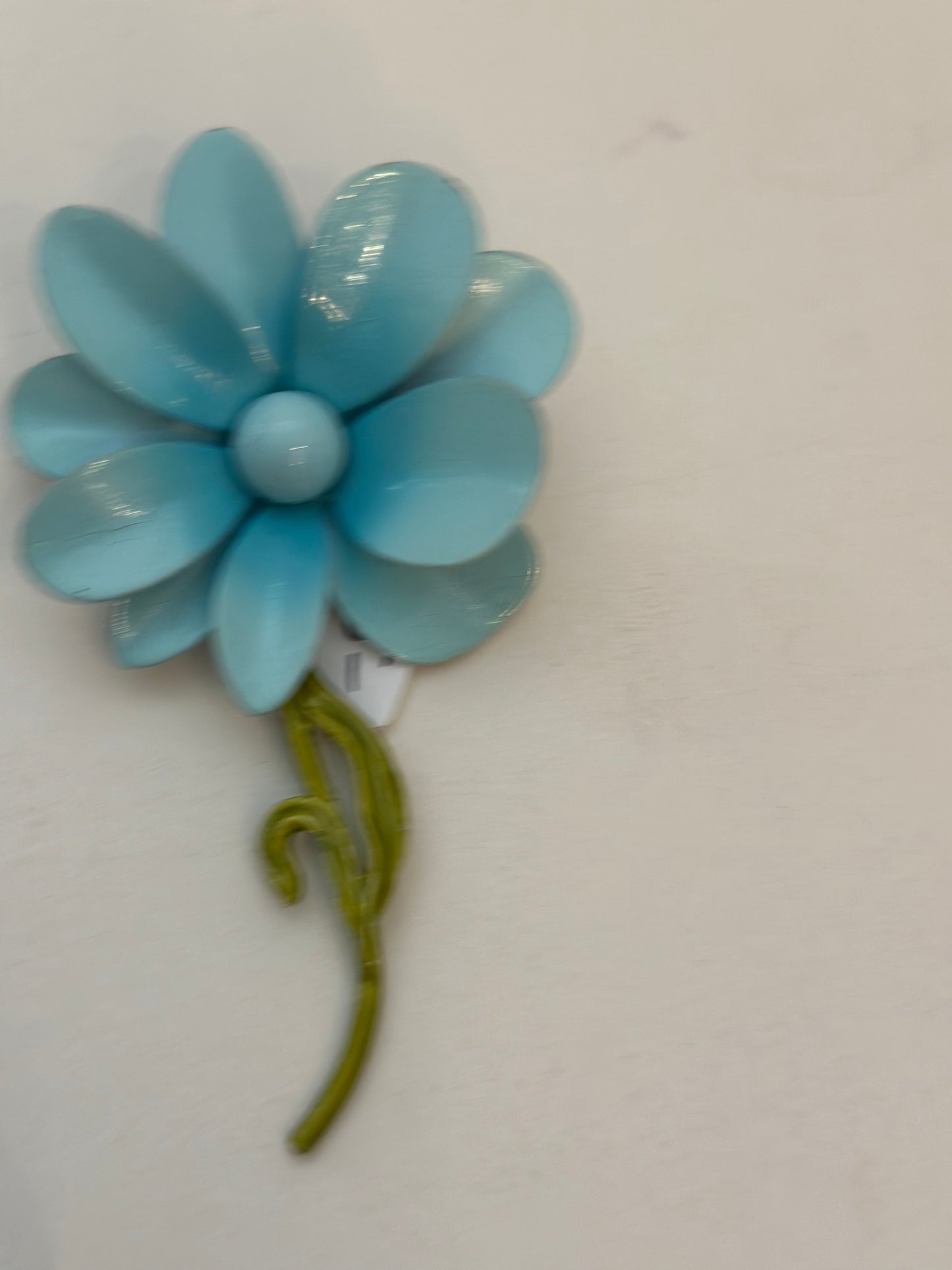 Blue on Blue Brooch with stem