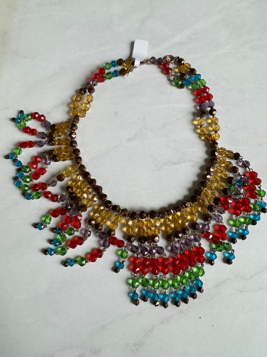 Gorgeous vintage beaded dangle necklace