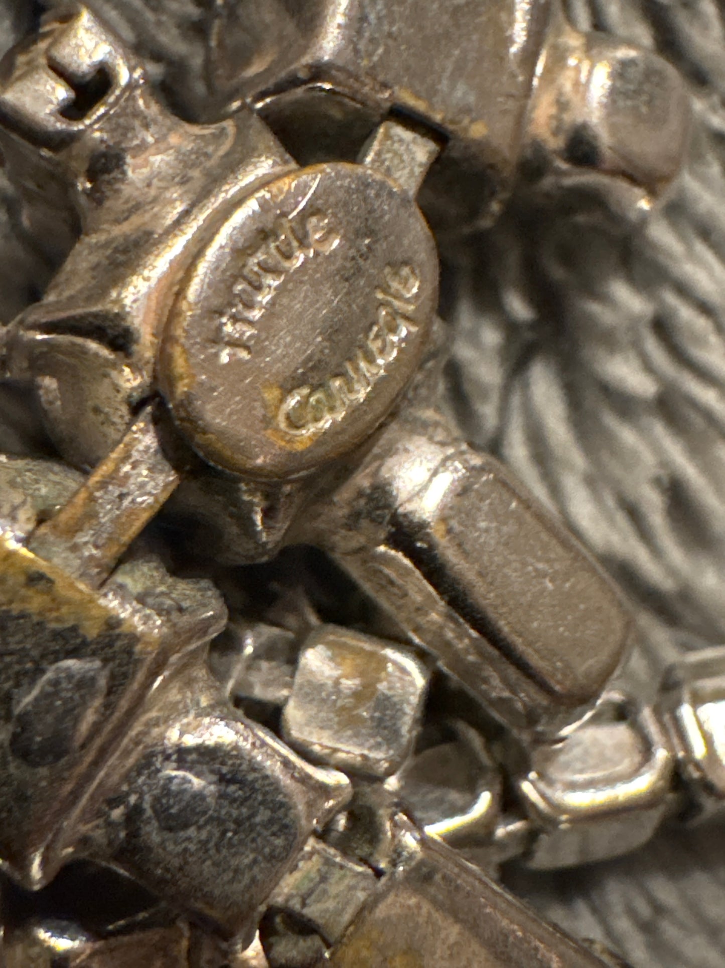 Museum quality 1940s RARE Hattie, Carnegie signed, rhinestone fringe collar necklace