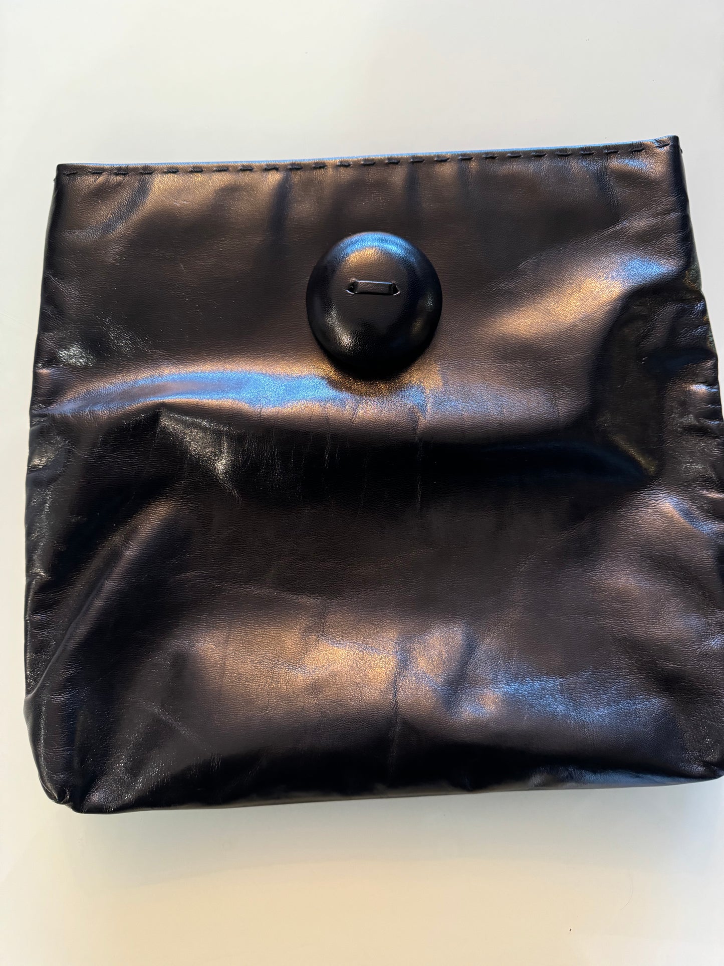 Vintage Barneys New York fold over black button clutch. Never worn