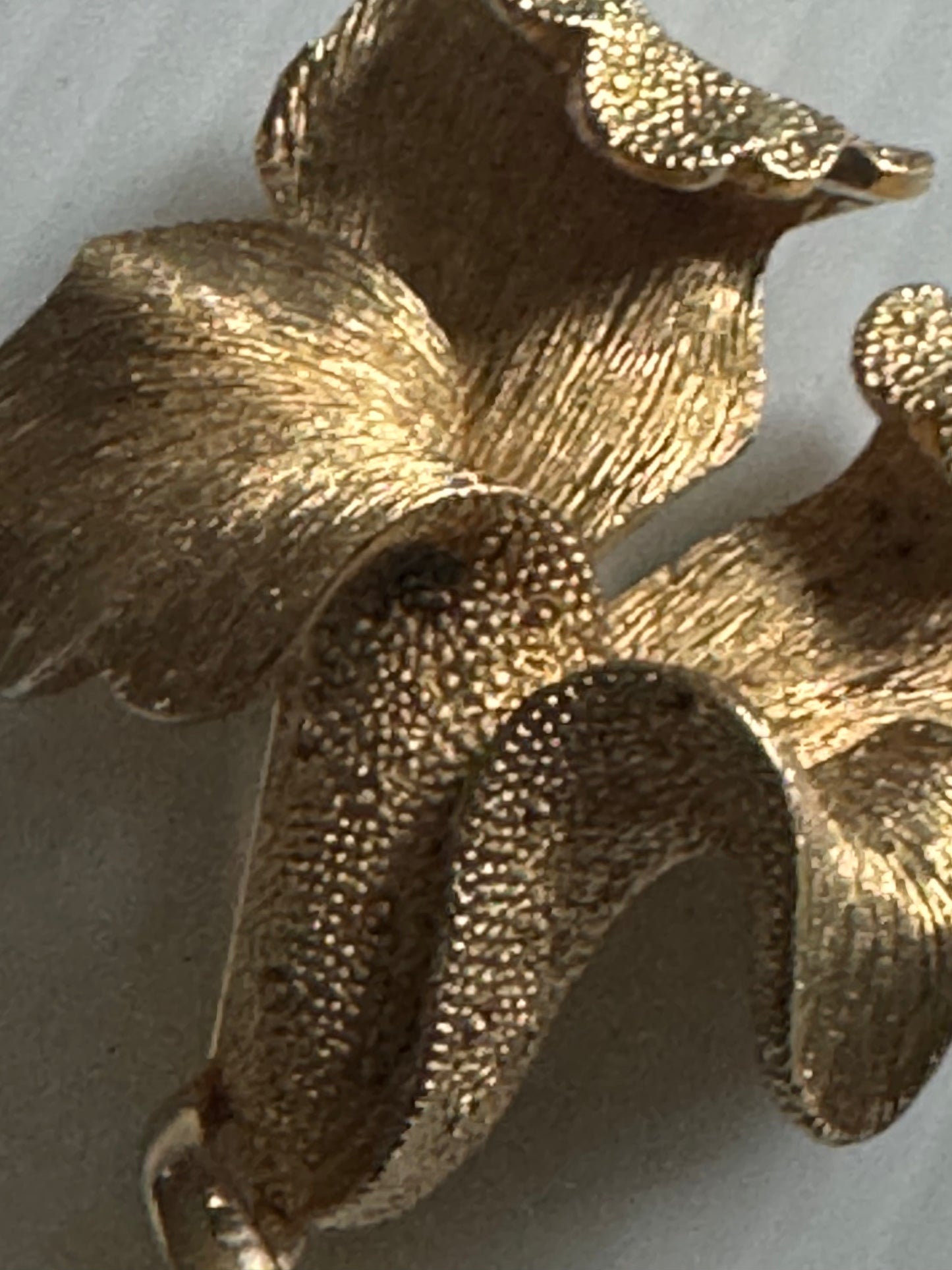 1950s signed CORO gold tone, 3-D flower brooch