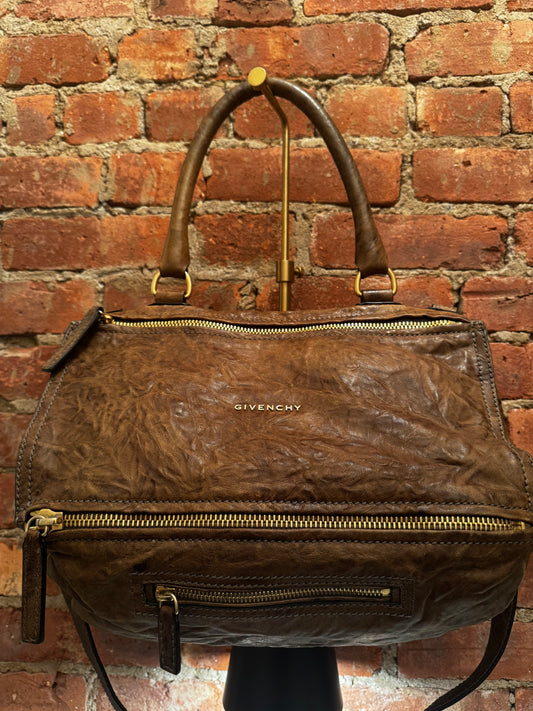 Givenchy Medium Pandora Bag in Brown Wrinkled Sheepskin Leather
