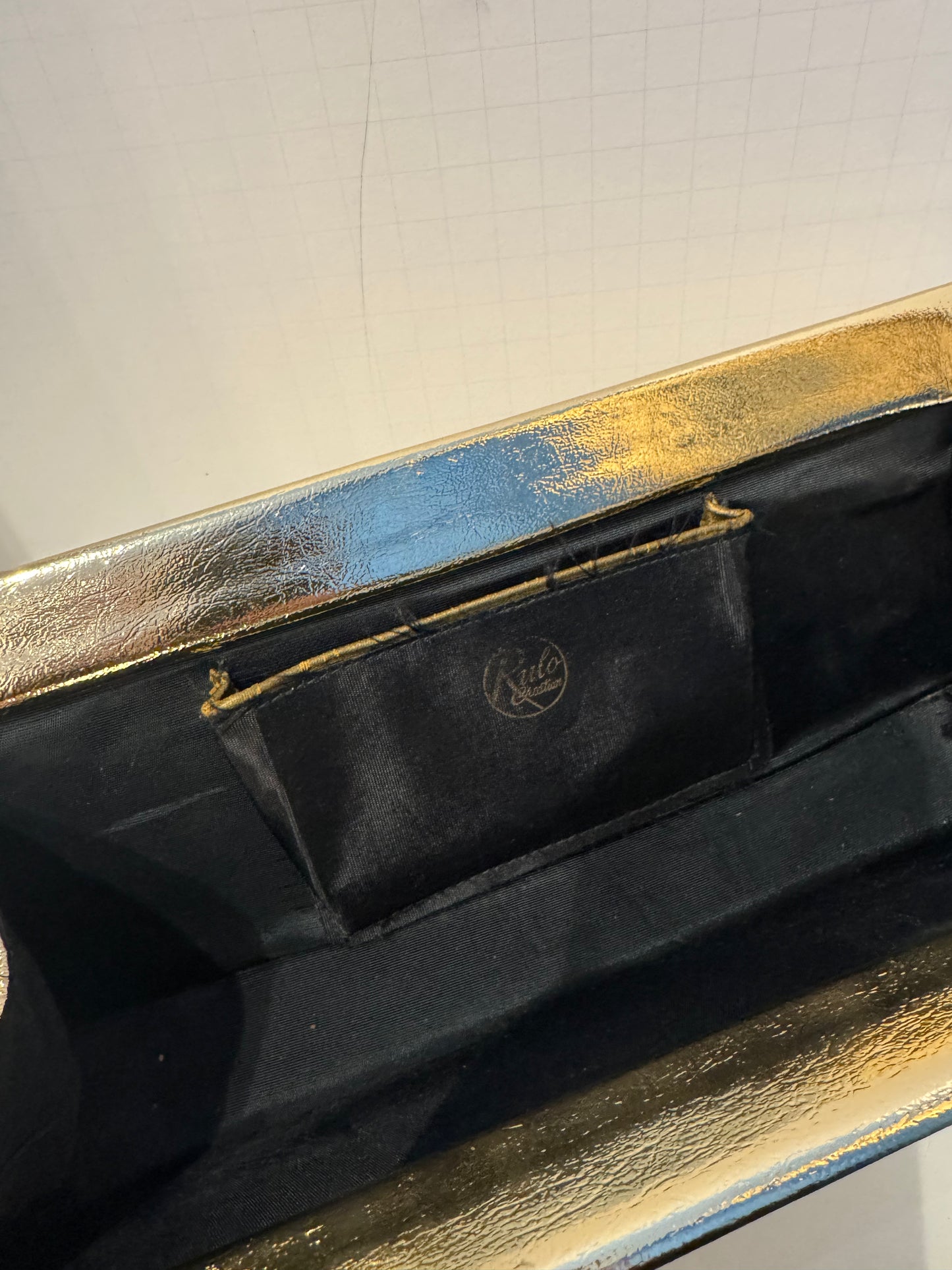 1970s long gold clutch￼