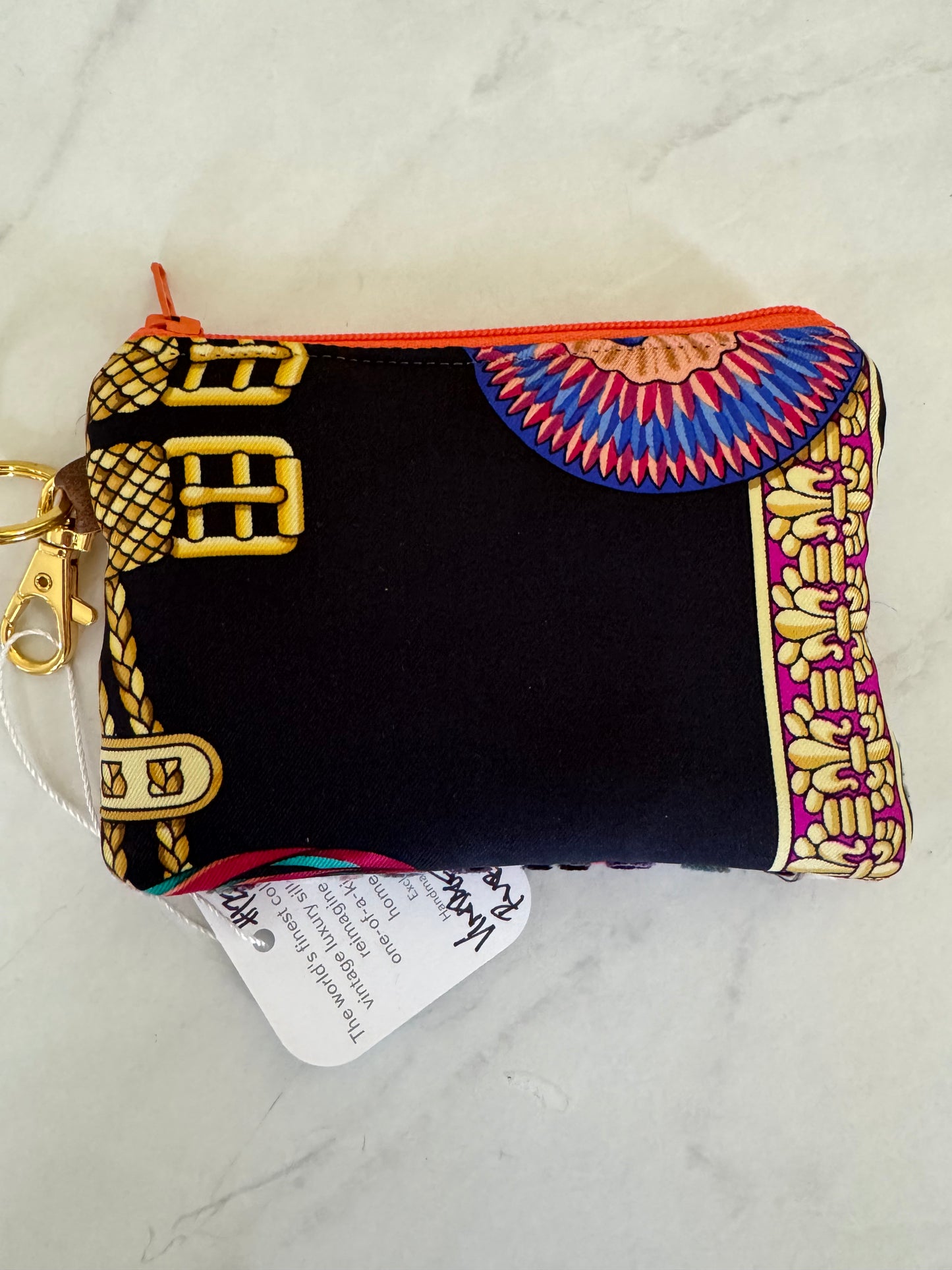 Vintage Hermes Scarf reimagined into a key/card holder