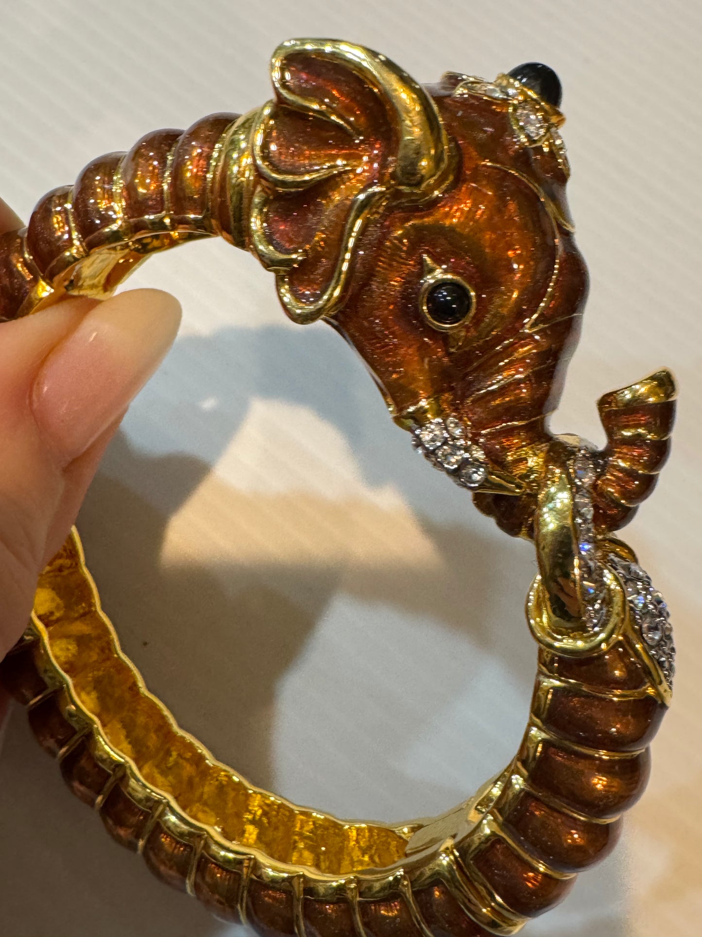 Kenneth Jay Lane elephant clamper bracelet