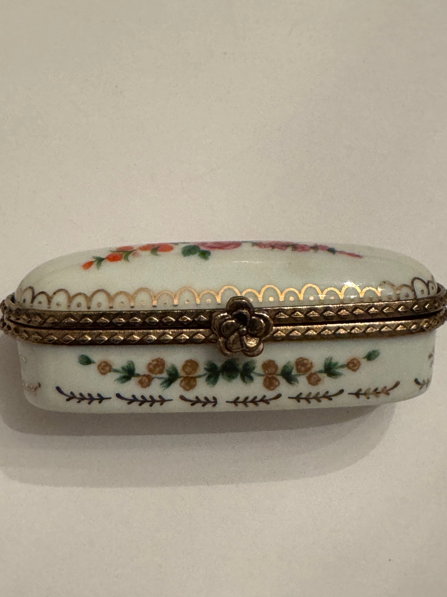 Porcelain hand painted trinket box