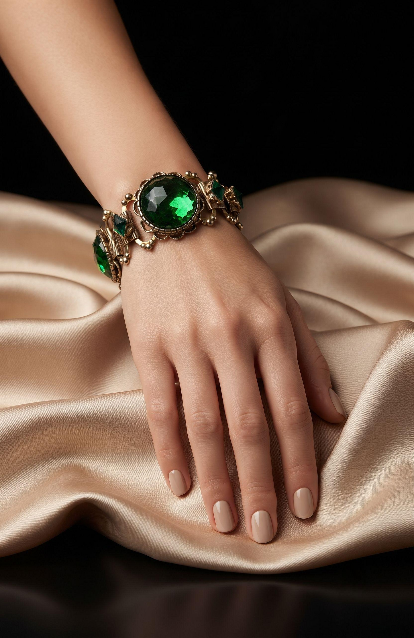 Beautiful 1950s rhinestone bracelet. The color speaks for itself.