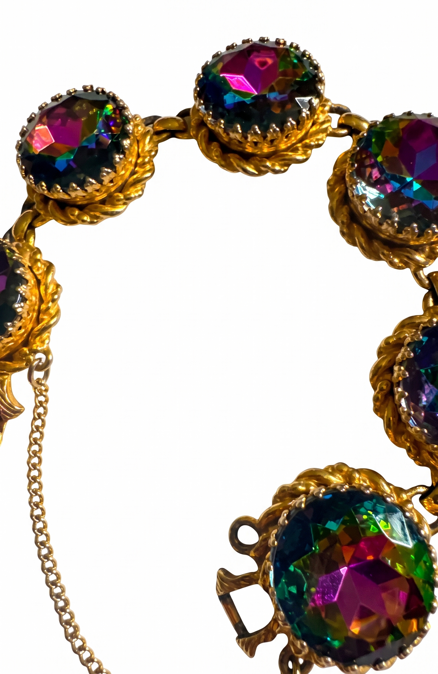 Wow Factor late 1940s signed SCHIAPARELLI watermelon Stone bracelet in gorgeous condition