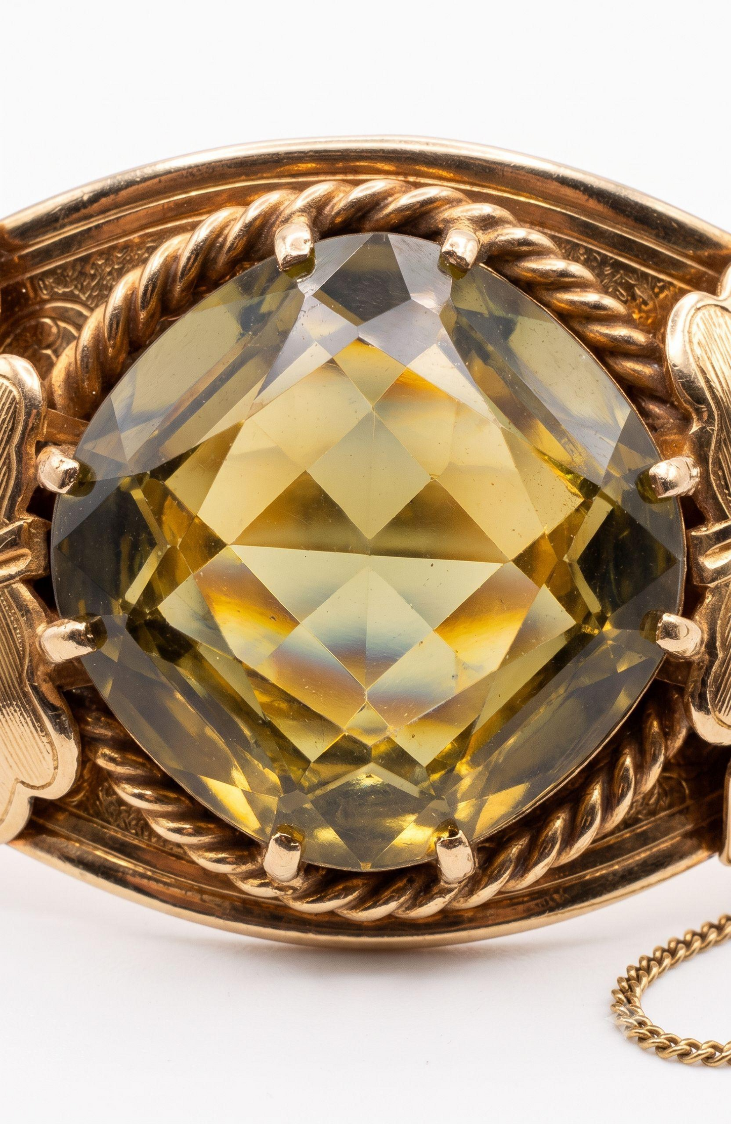 1960's Sarah Coventry Versaille Cuff Bracelet with Faceted Glass Givre Stone