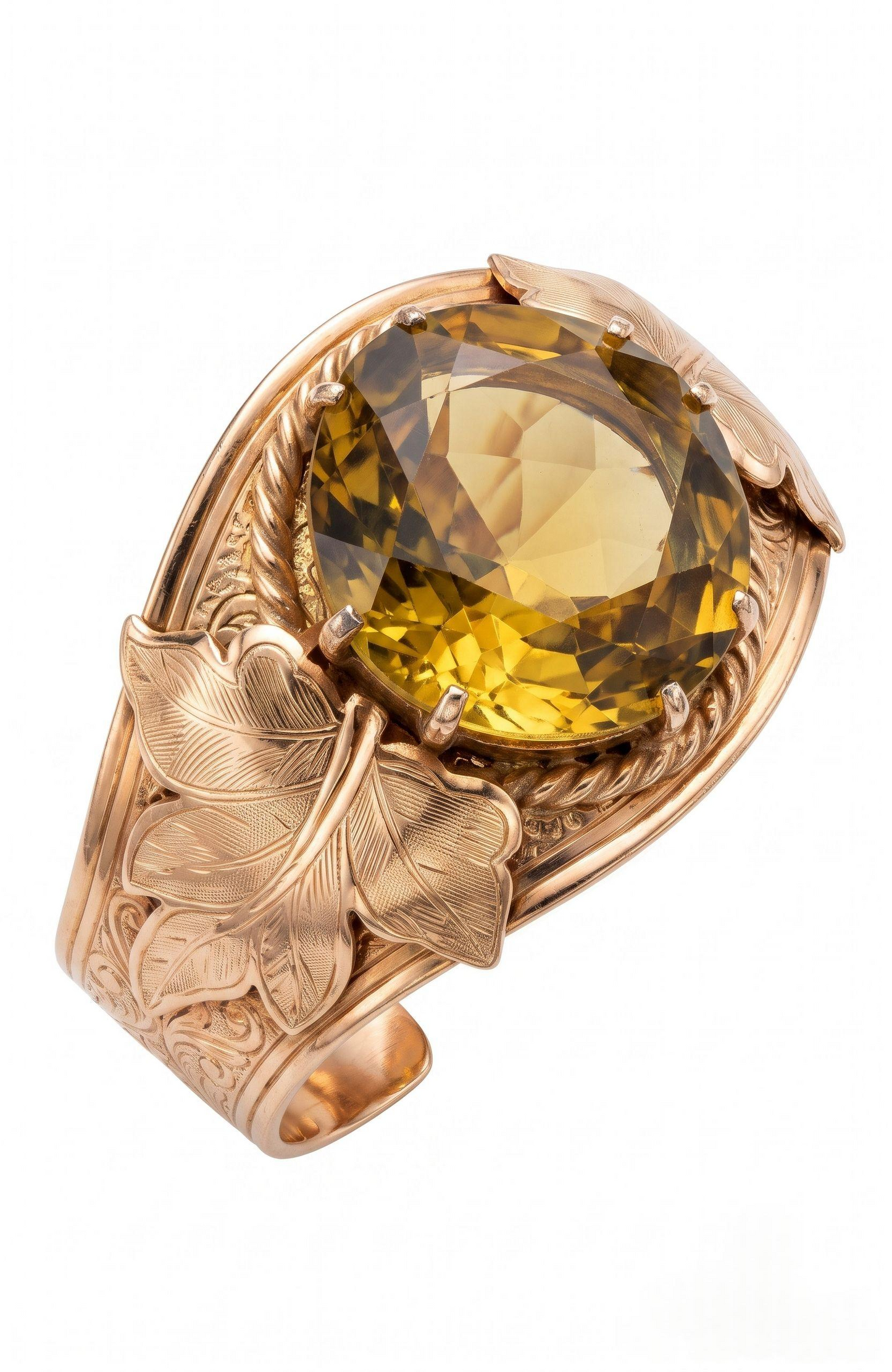 1960's Sarah Coventry Versaille Cuff Bracelet with Faceted Glass Givre Stone