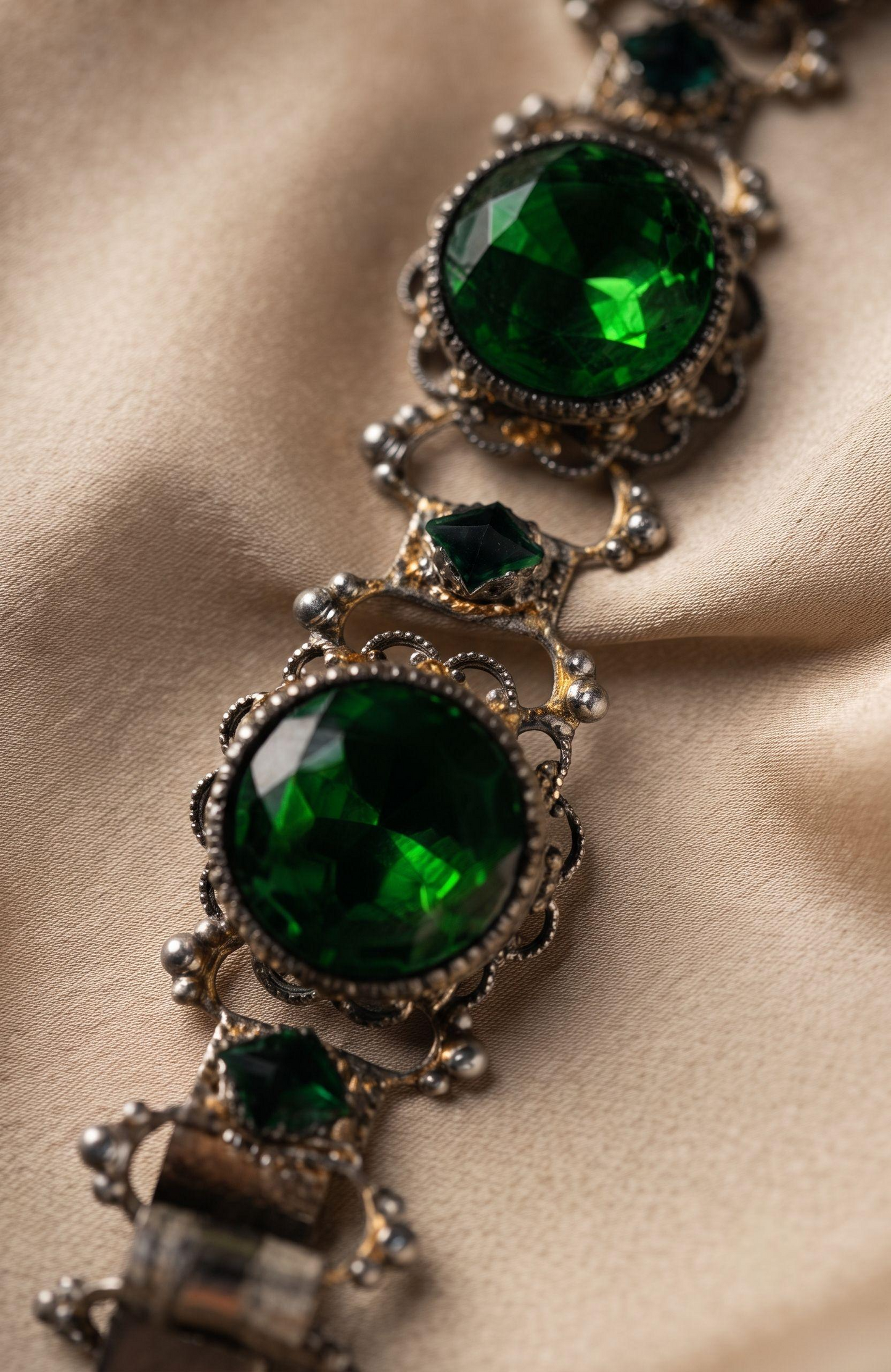 Beautiful 1950s rhinestone bracelet. The color speaks for itself.