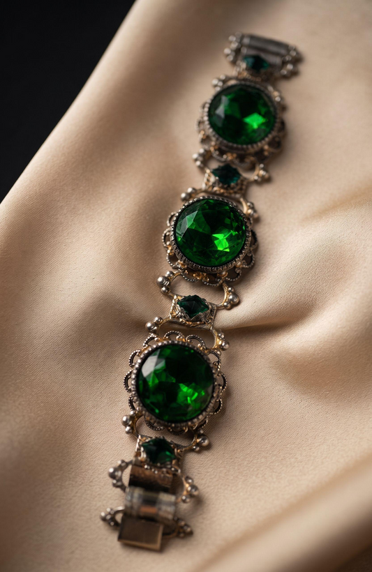 Beautiful 1950s rhinestone bracelet. The color speaks for itself.