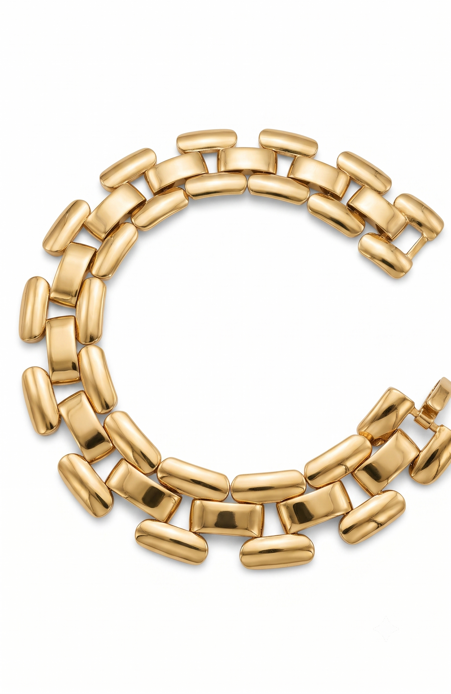 VINTAGE 1980s signed NAPIER gold tone link bracelet