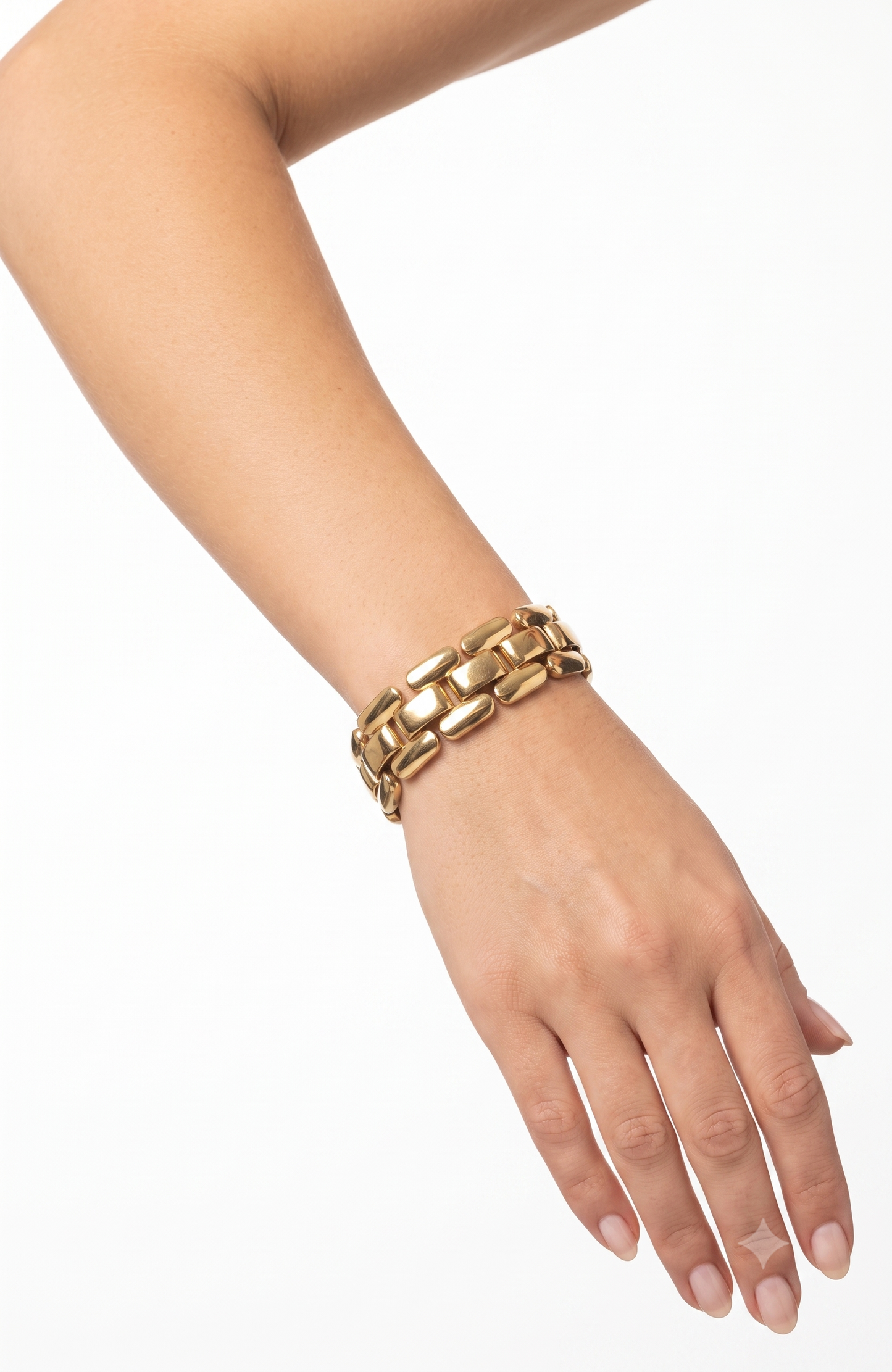 VINTAGE 1980s signed NAPIER gold tone link bracelet