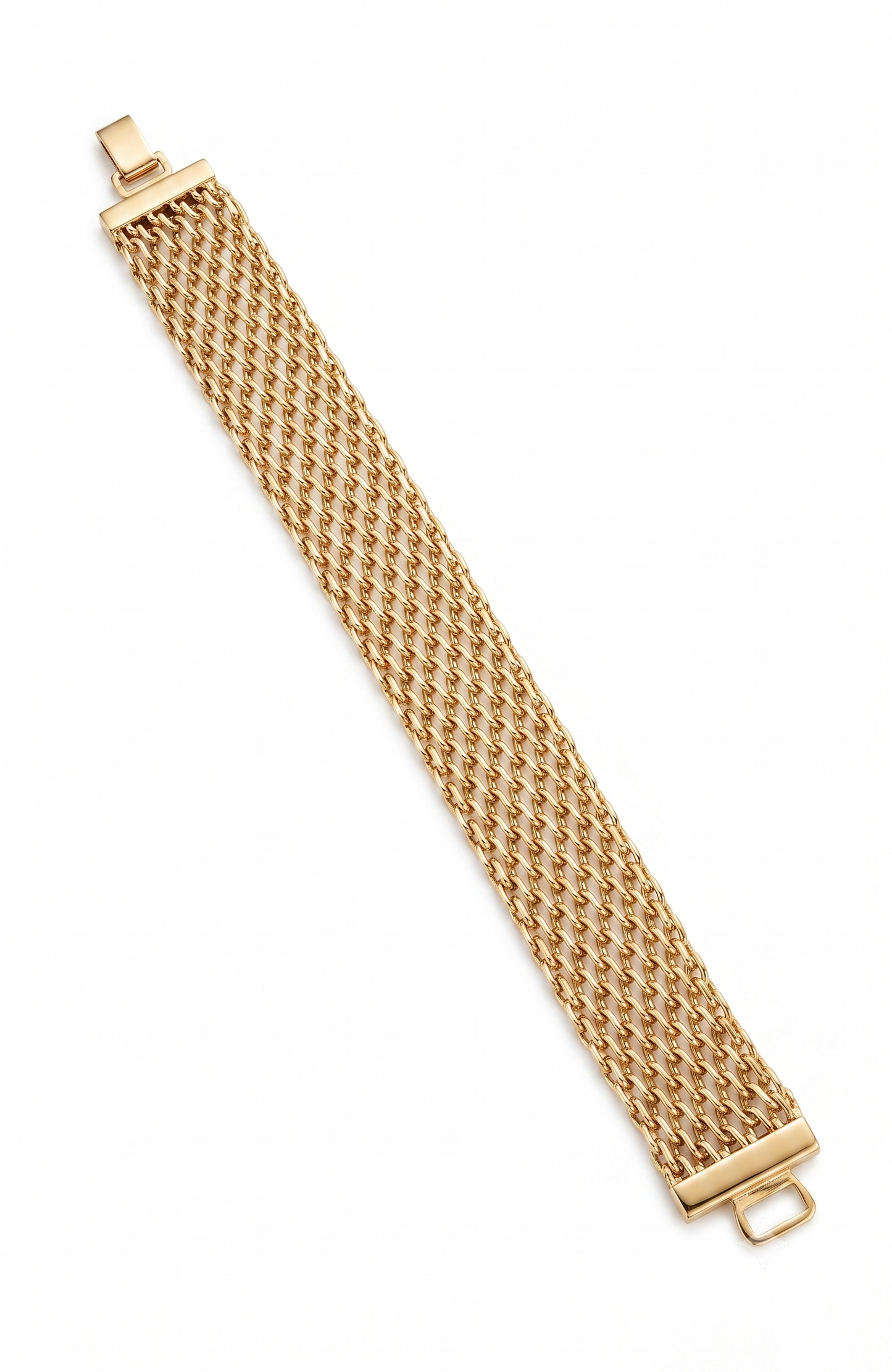 Vintage 1980s signed NAPIER mesh, gold tone bracelet
